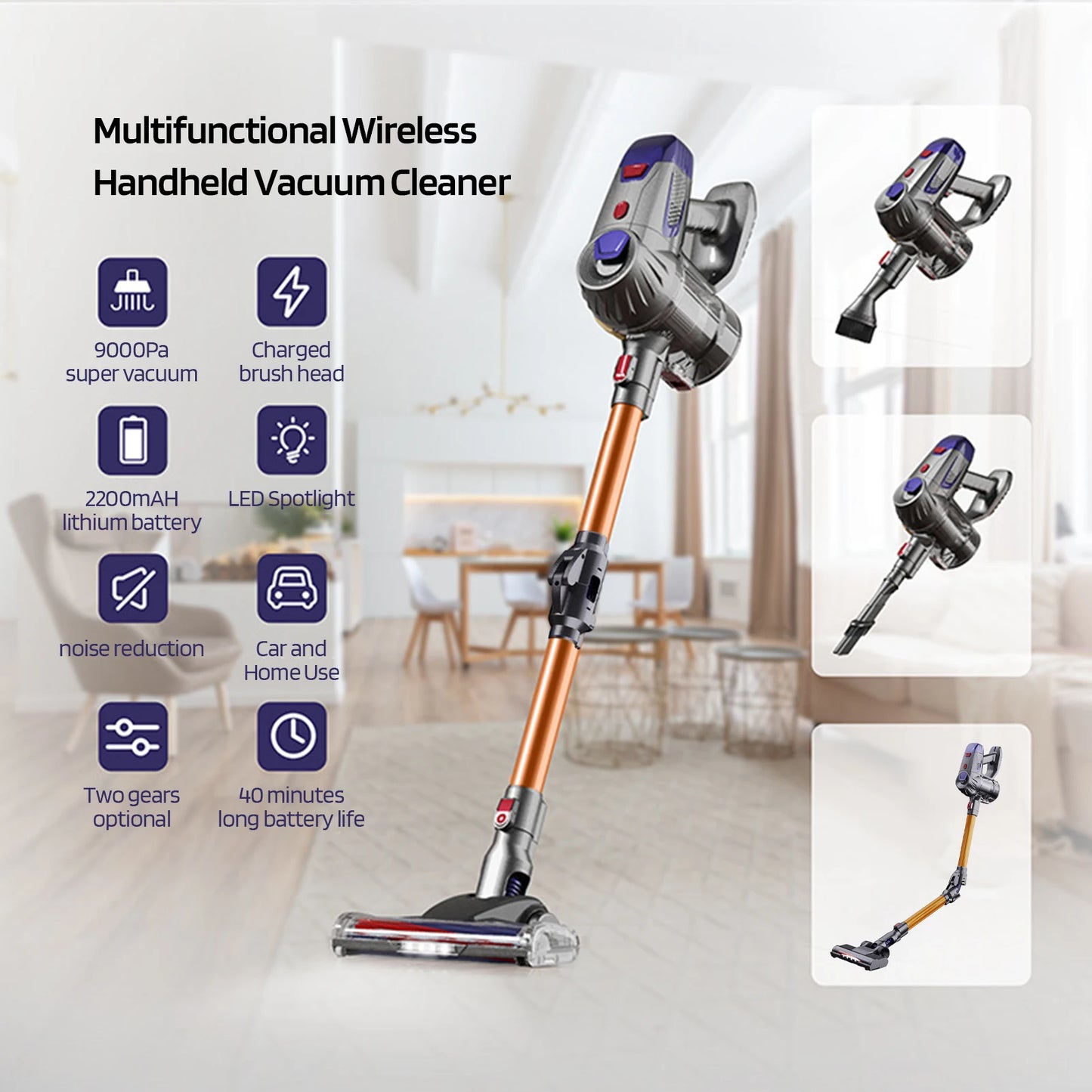 Cordless Handheld Vacuum Cleaner Powerful Suction 150W