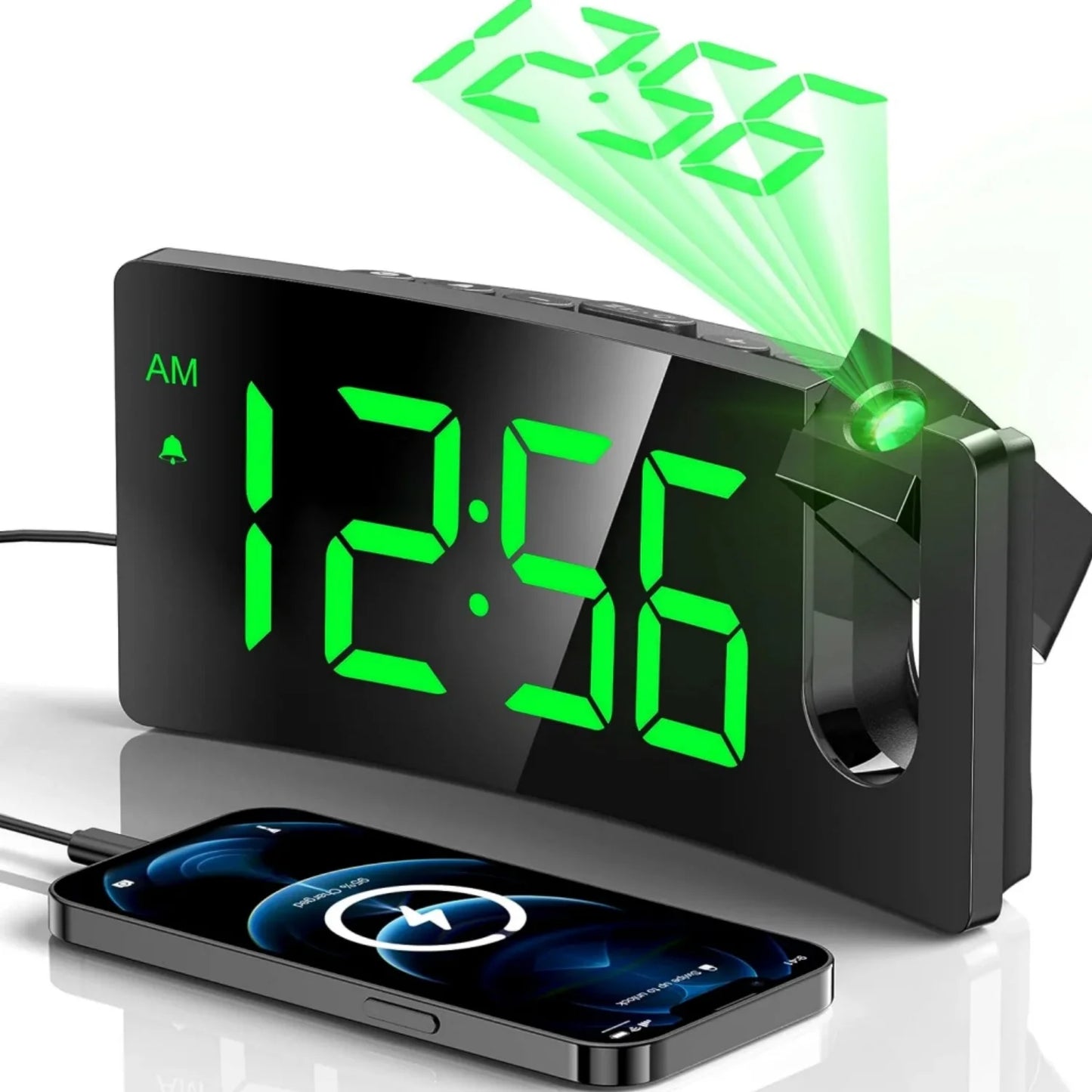 Projection Alarm Clock, Digital , Dimmer and USB