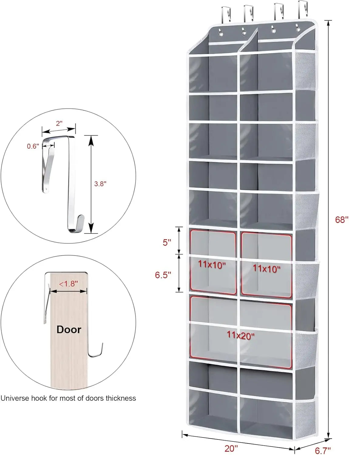 Over the Door Organizer, 5 Tier
