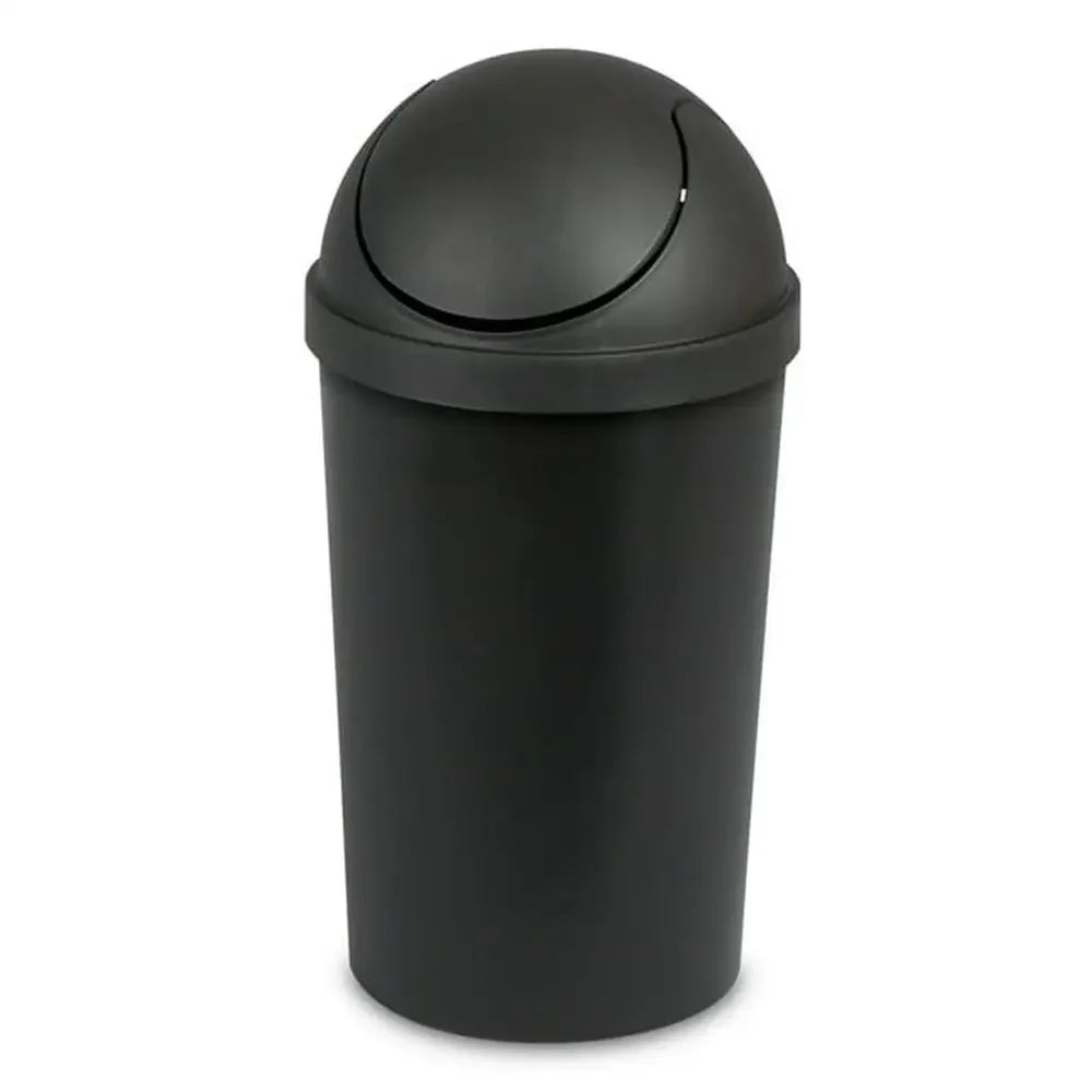 3-Gallon Black Round Swing Top Trash Can