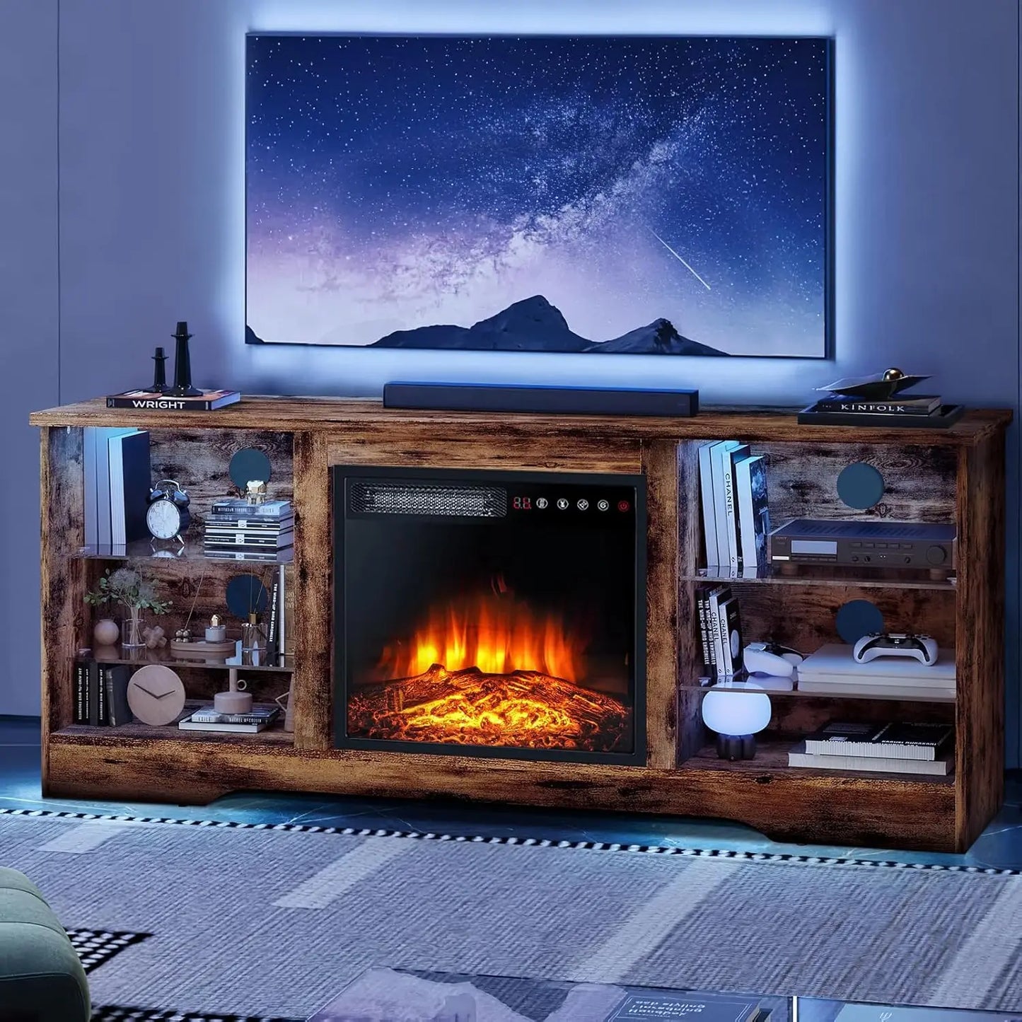 Fireplace TV Stand, 58 Inches