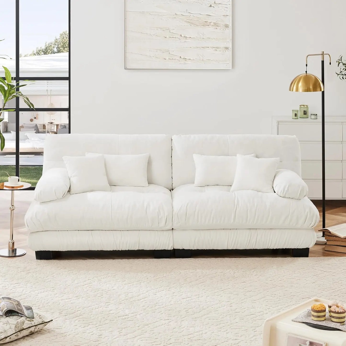 Oversized Modular Sectional Sofa, 94.4" Chenille Cloud