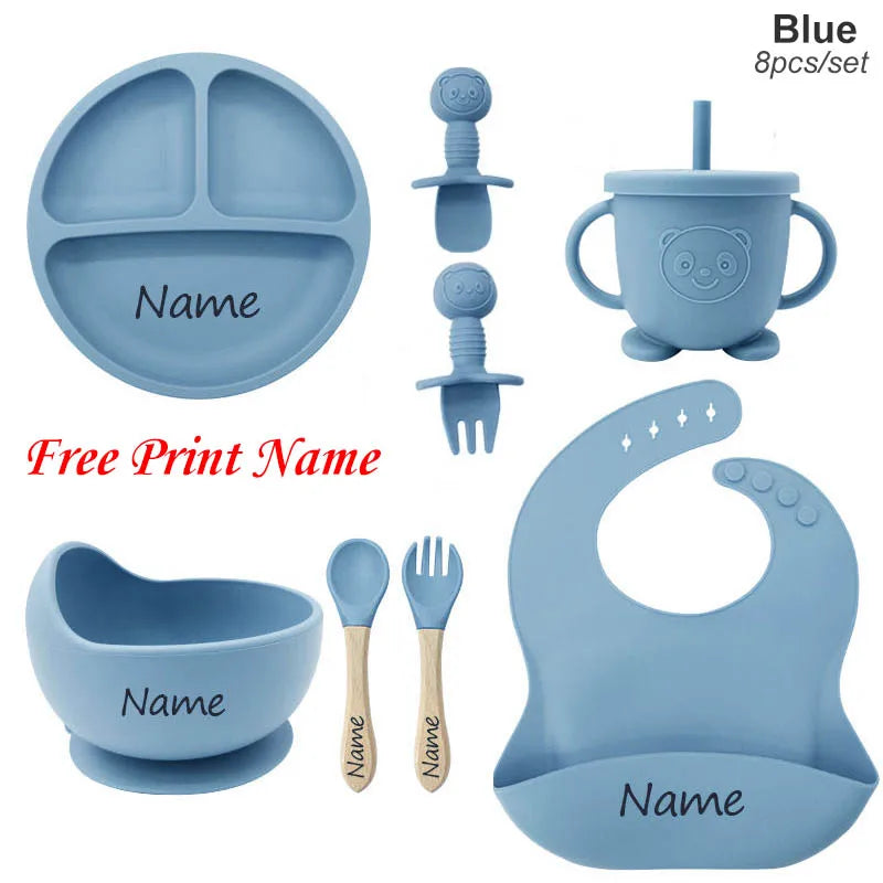 Personalized Name Baby Feeding Silicone Set
