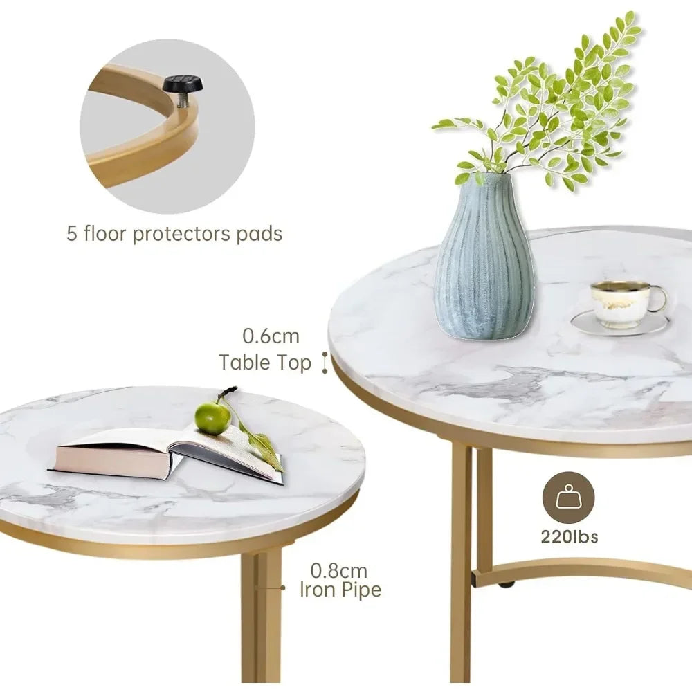White Nesting Coffee Table, Set Of 2
