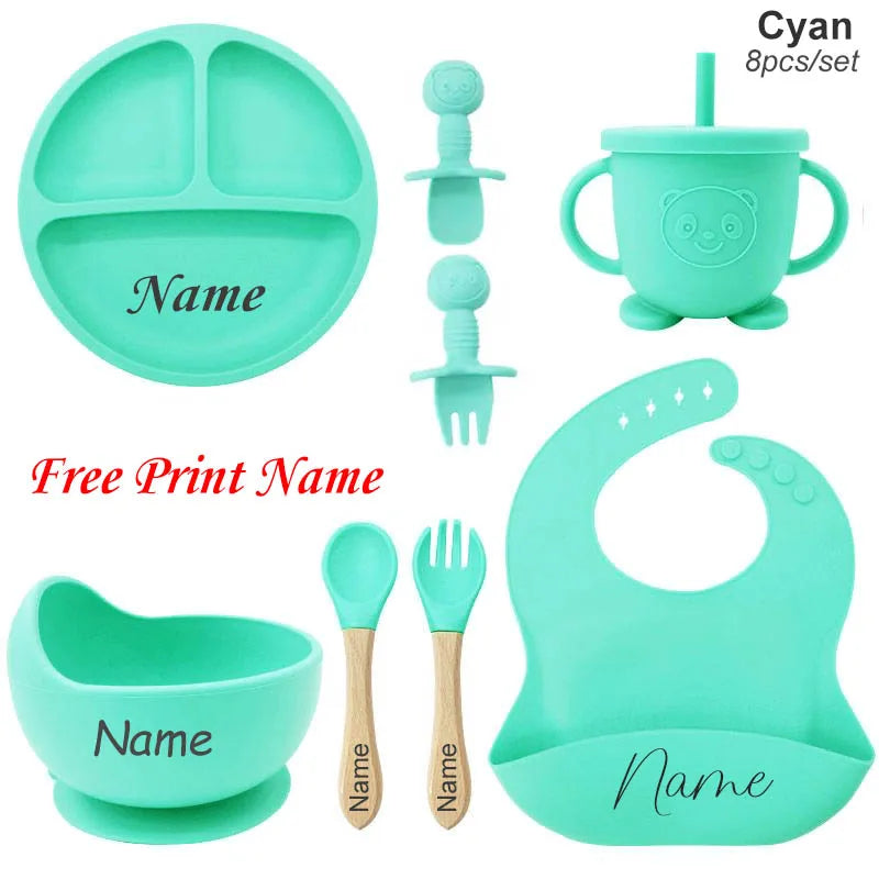 Personalized Name Baby Feeding Silicone Set
