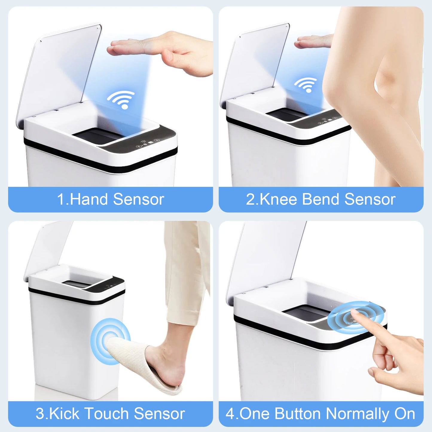 2-Pack 12L Bathroom Touchless Automatic Trash Cans