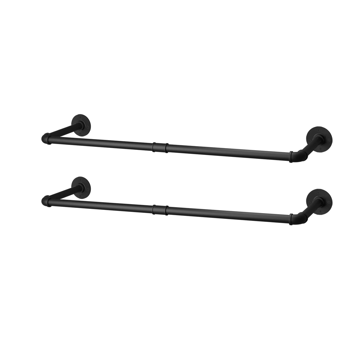 2-Pack Industrial Pipe Clothes Wall-Mounted Garment Rack