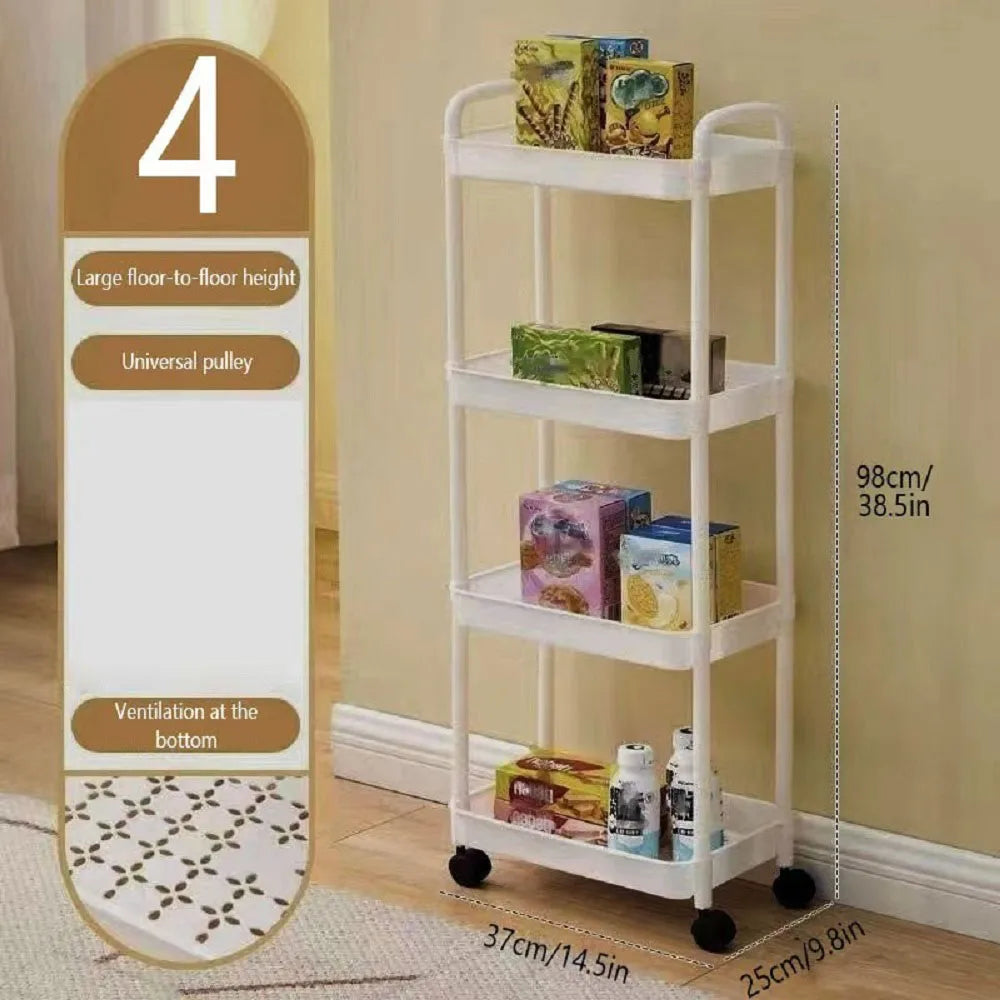 Plastic Multi-Functional Tiered Rolling Storage Cart