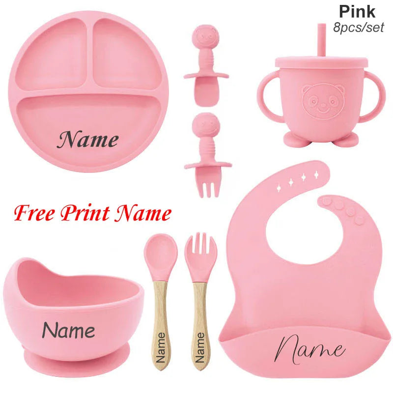 Personalized Name Baby Feeding Silicone Set