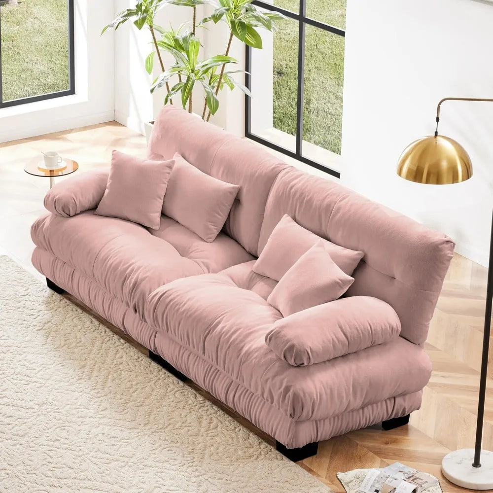 Oversized Modular Sectional Sofa, 94.4" Chenille Cloud