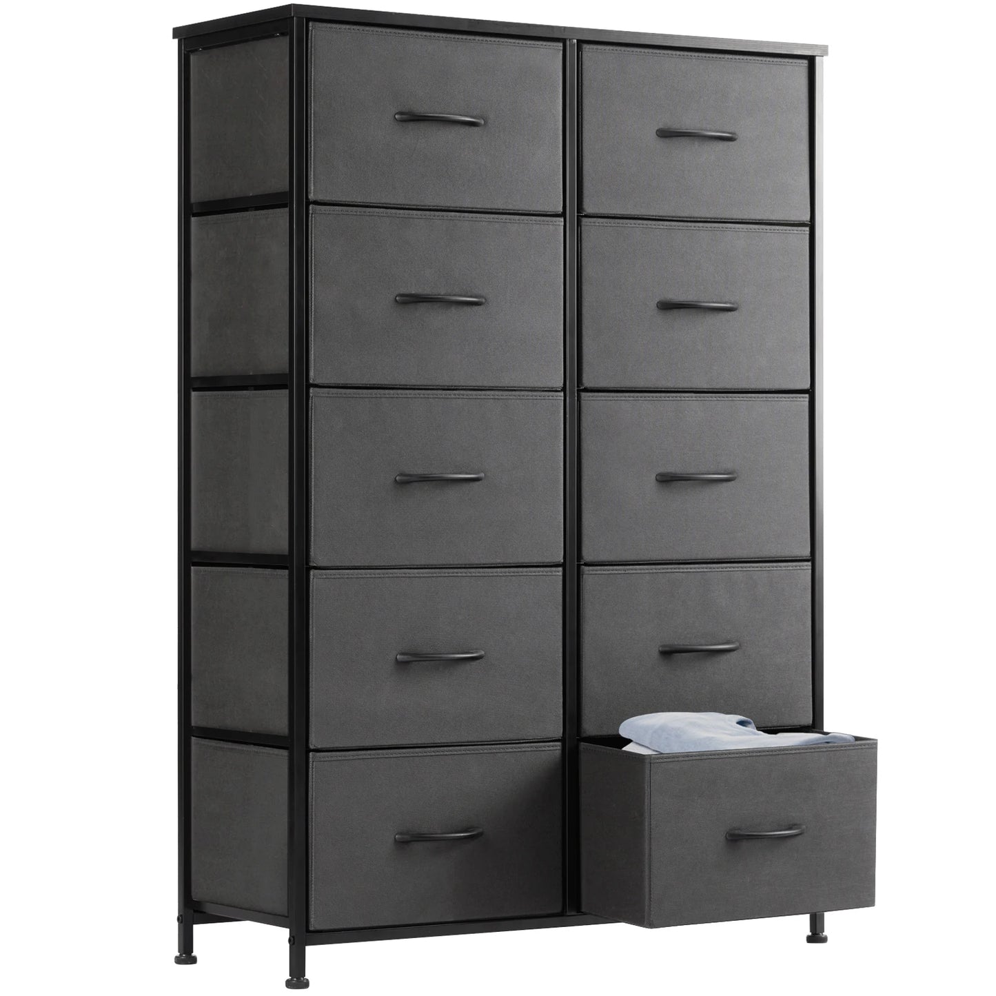 Dresser With 10-Fabric Drawers Steel Frame
