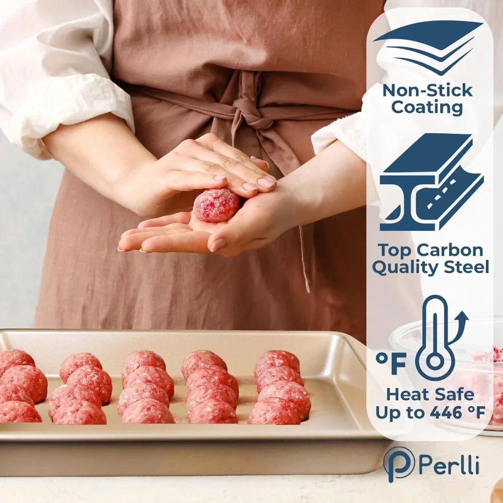 10-Piece Set Nonstick Gold Steel Oven Bakeware