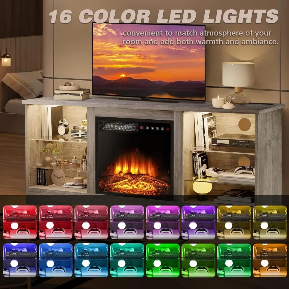 Fireplace TV Stand, 58 Inches