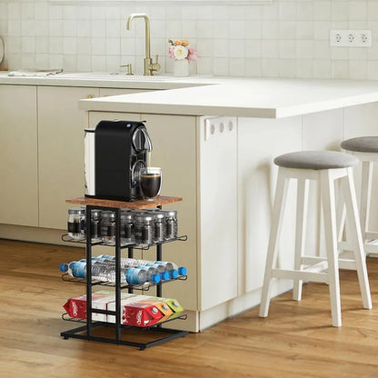 4-Tier Freestanding Water Bottle Holder With Wheels