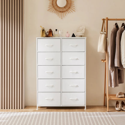 Dresser With 10-Fabric Drawers Steel Frame