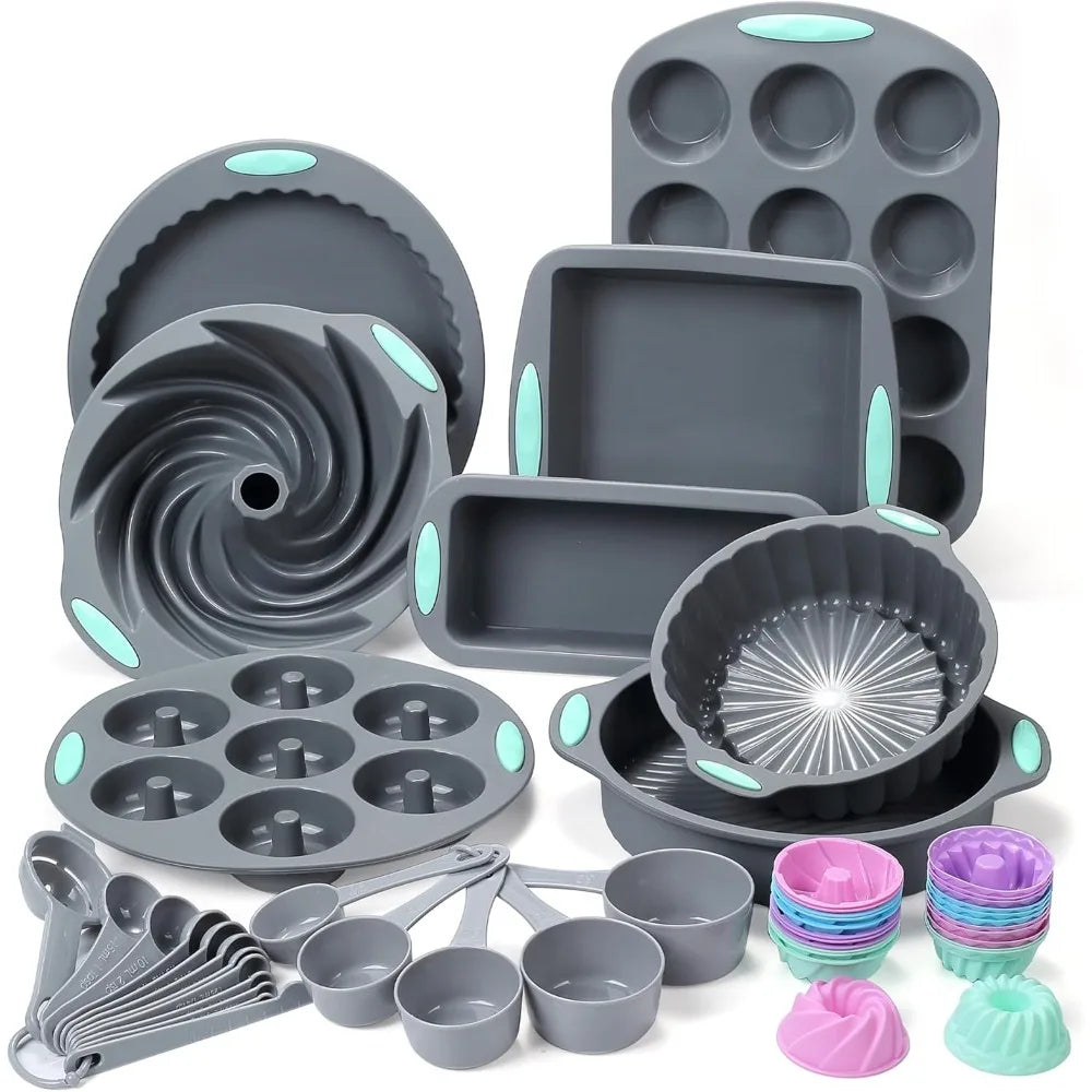 49-Piece Silicone Bakeware Set, Heat Resistant