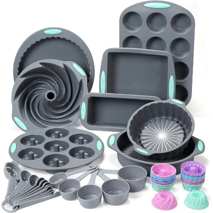 49-Piece Silicone Bakeware Set, Heat Resistant