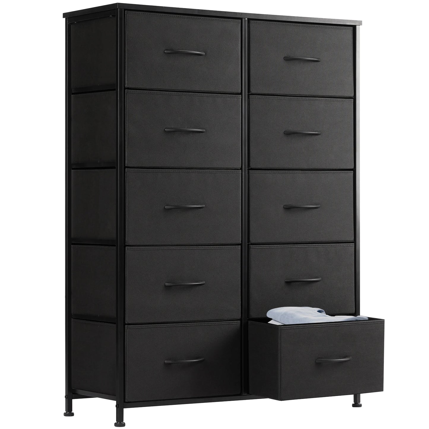 Dresser With 10-Fabric Drawers Steel Frame