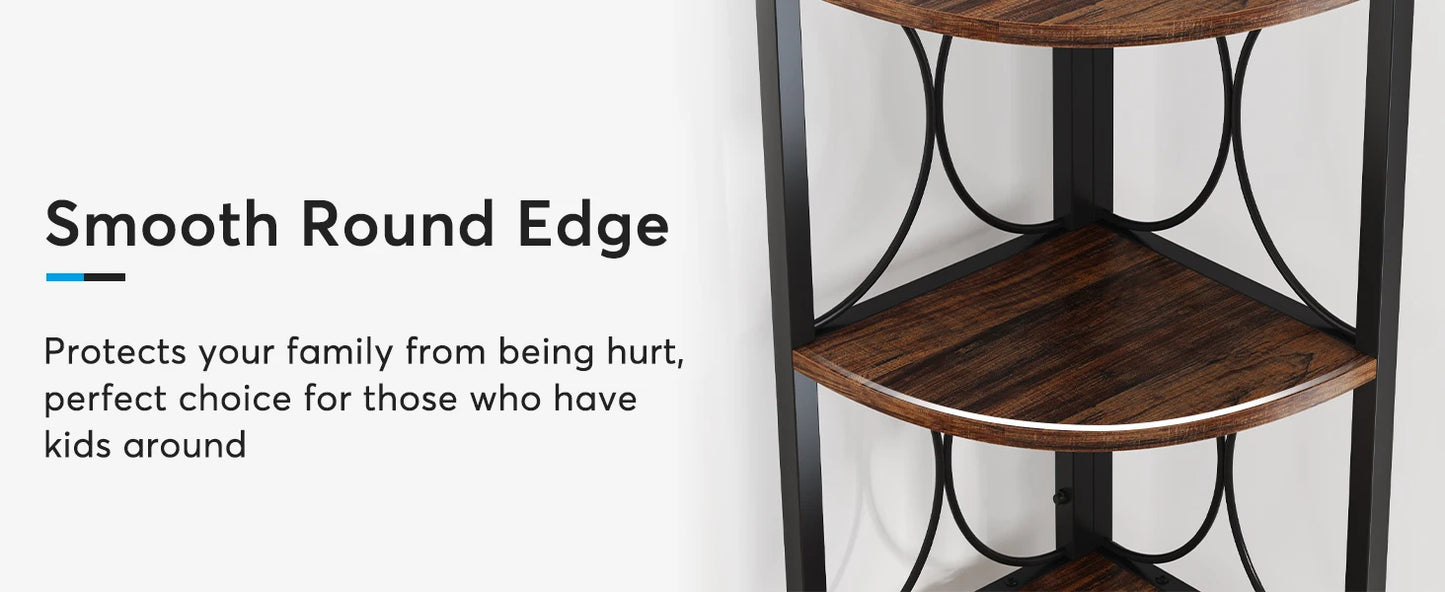 67" Tall Corner Shelf, 6 Tier Rustic