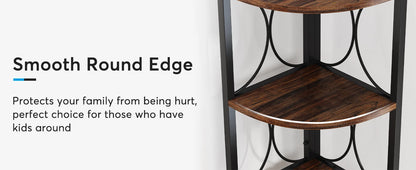 67" Tall Corner Shelf, 6 Tier Rustic