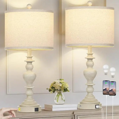 Farmhouse Vintage Touch Control Lamps, 27 Inches
