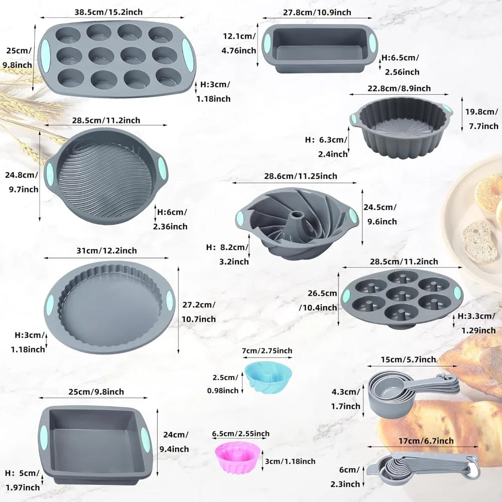 49-Piece Silicone Bakeware Set, Heat Resistant