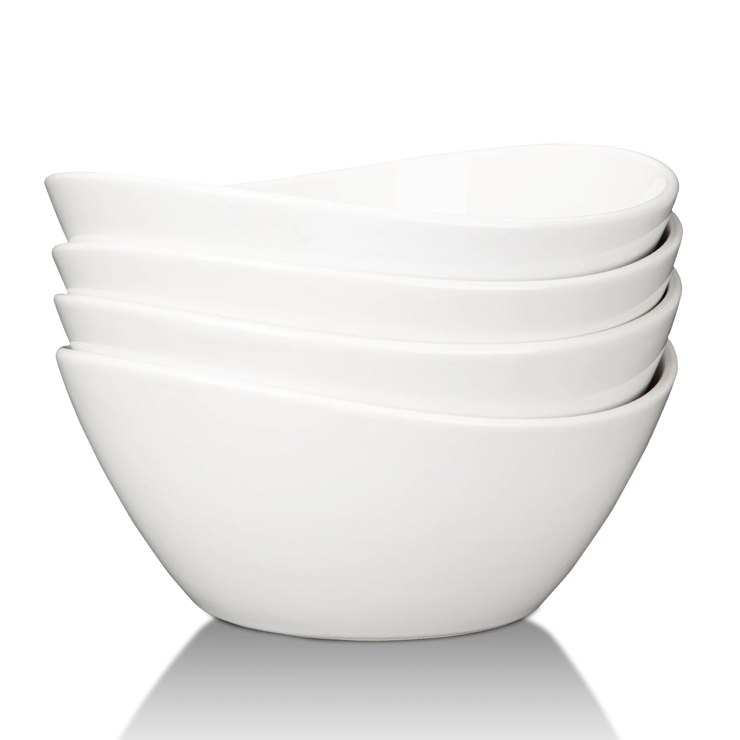5" Porcelain 10-Ounce Bowls, Set Of 4