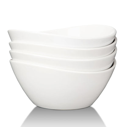 5" Porcelain 10-Ounce Bowls, Set Of 4