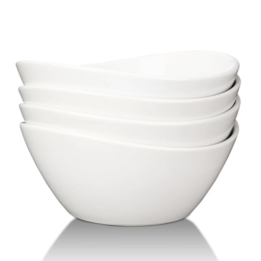 5" Porcelain 10-Ounce Bowls, Set Of 4