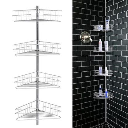 4 Layer Rustproof Shower Tension Pole Caddy