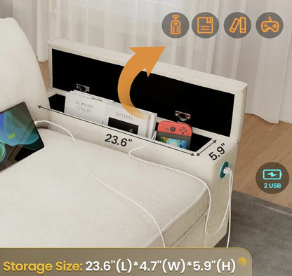 Oversized Loveseat Sofa, Comfy With Deep Seats