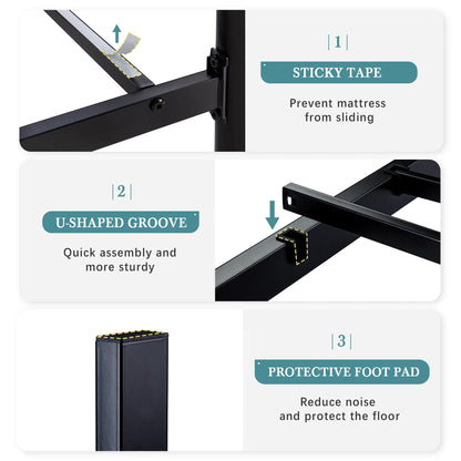 Twin/Full/Queen/King 14 Inch Metal Platform Bed Frame