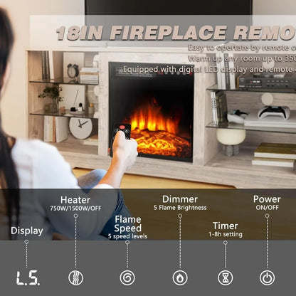 Fireplace TV Stand, 58 Inches