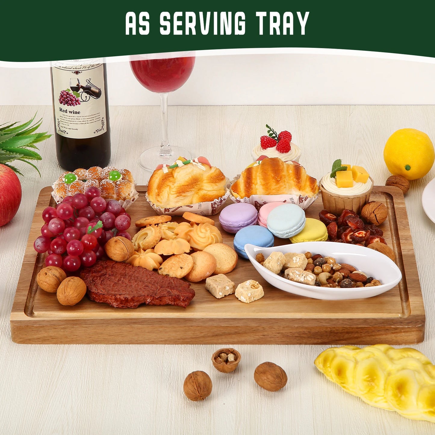 18" x 12" Large Acacia Cutting Board