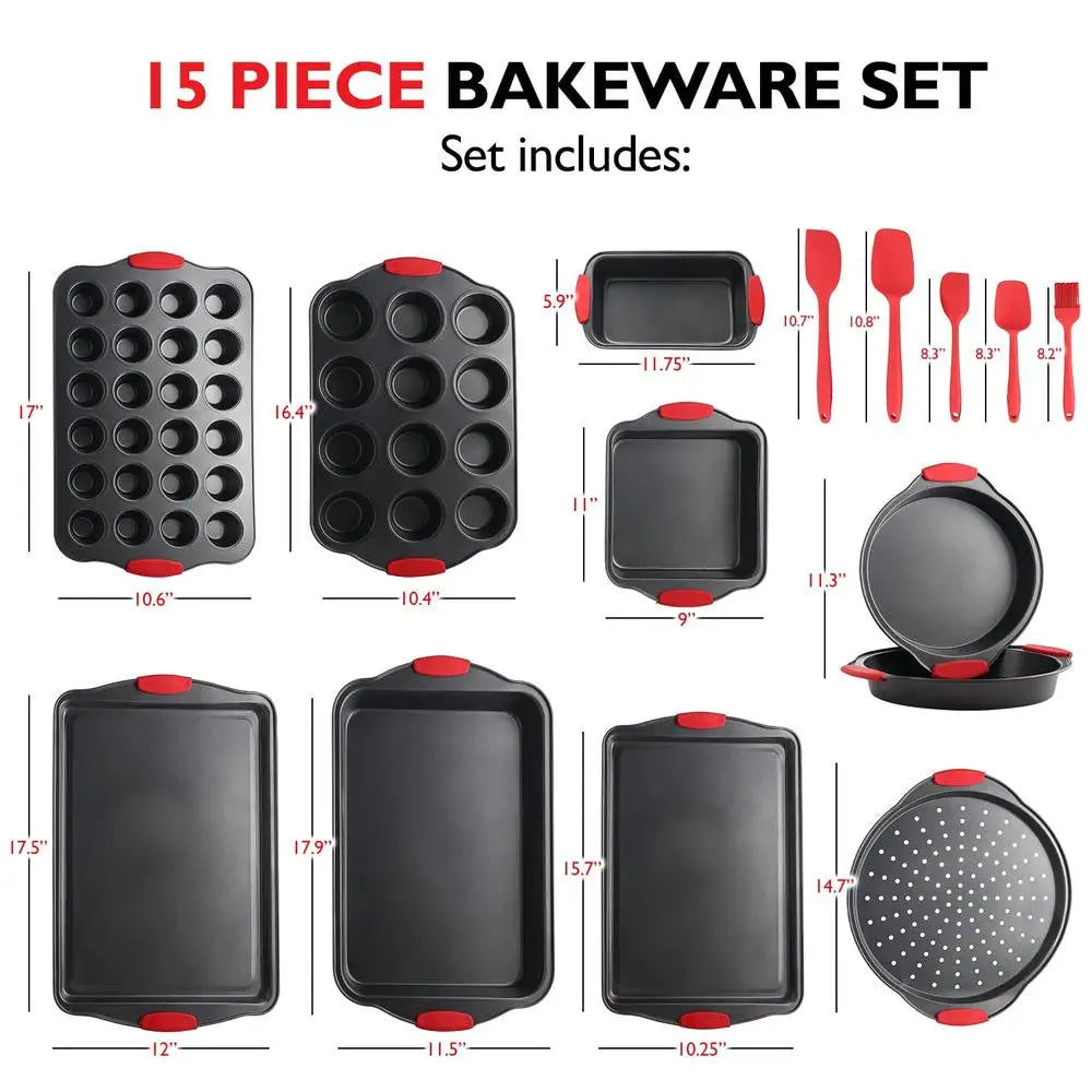 Nonstick Carbon Steel Bakeware Set 15-Piece