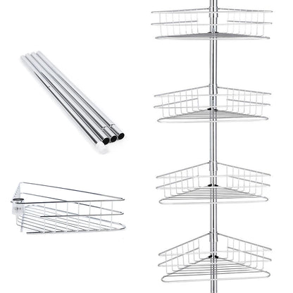 4 Layer Rustproof Shower Tension Pole Caddy