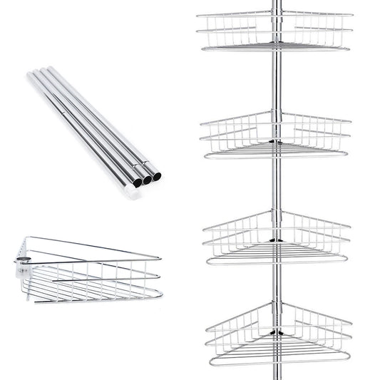 4 Layer Rustproof Shower Tension Pole Caddy