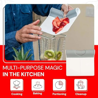 Multi-Purpose Folding Food Mover Scraper