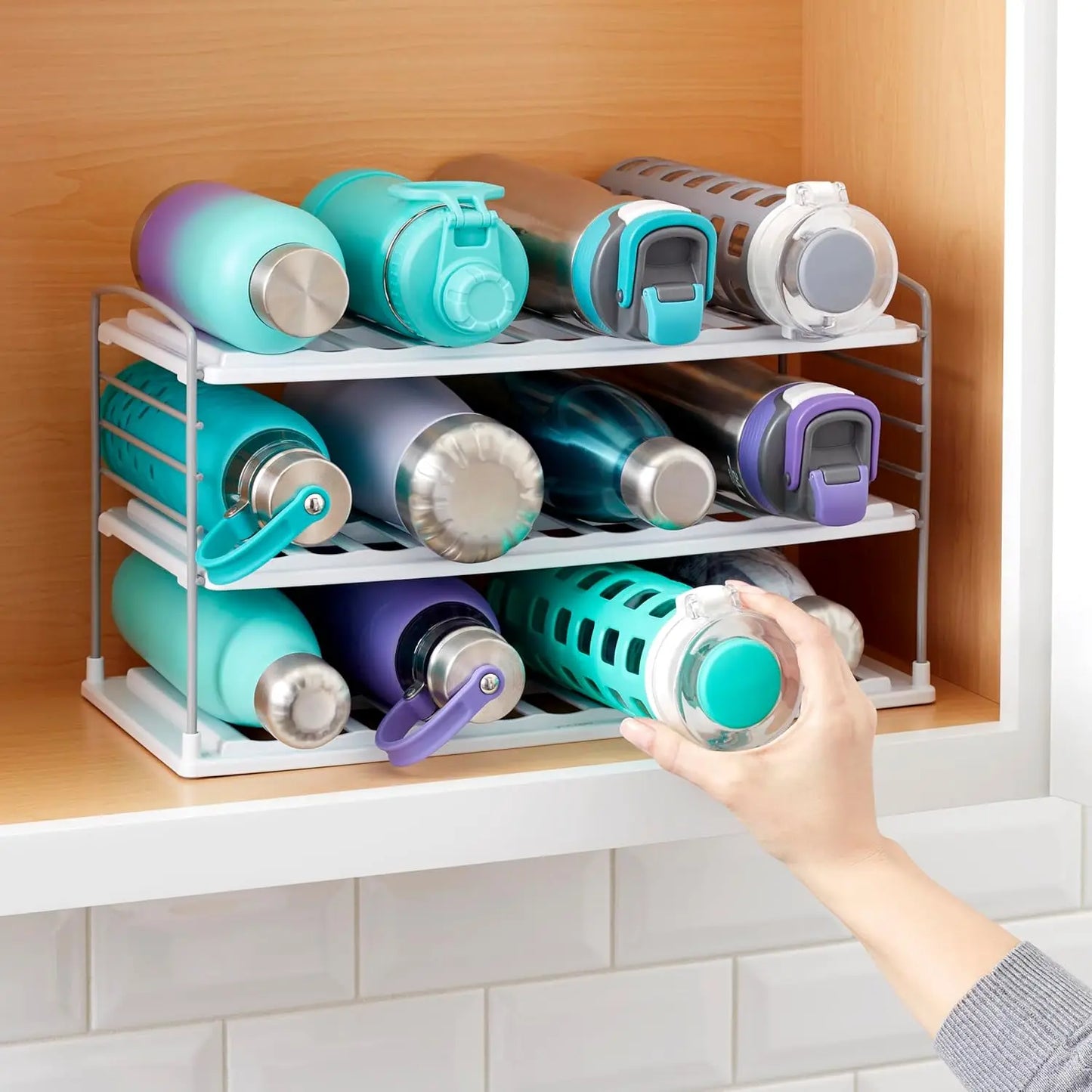 Water Bottle And Travel Mug Cabinet Organizer