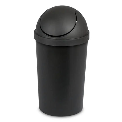 3-Gallon Black Round Swing Top Trash Can
