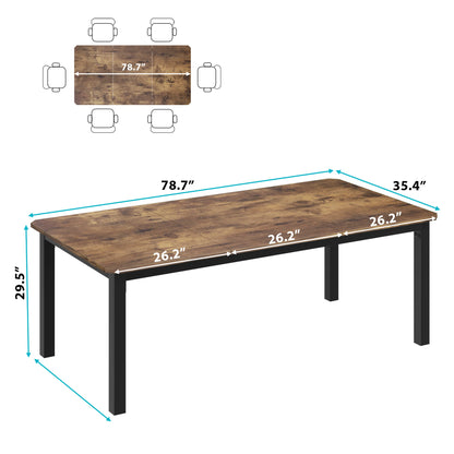 Dining Table Set For 6-8 People, 78"
