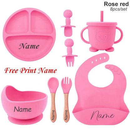 Personalized Name Baby Feeding Silicone Set