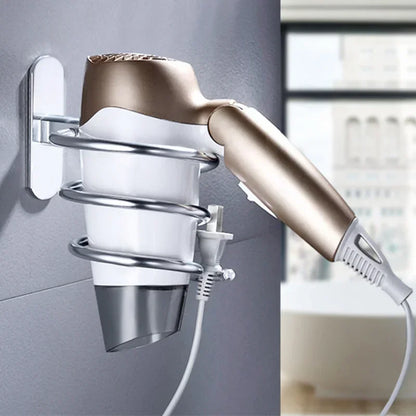 Hair Dryer Holder Wall Mounted Organizer, Aluminum