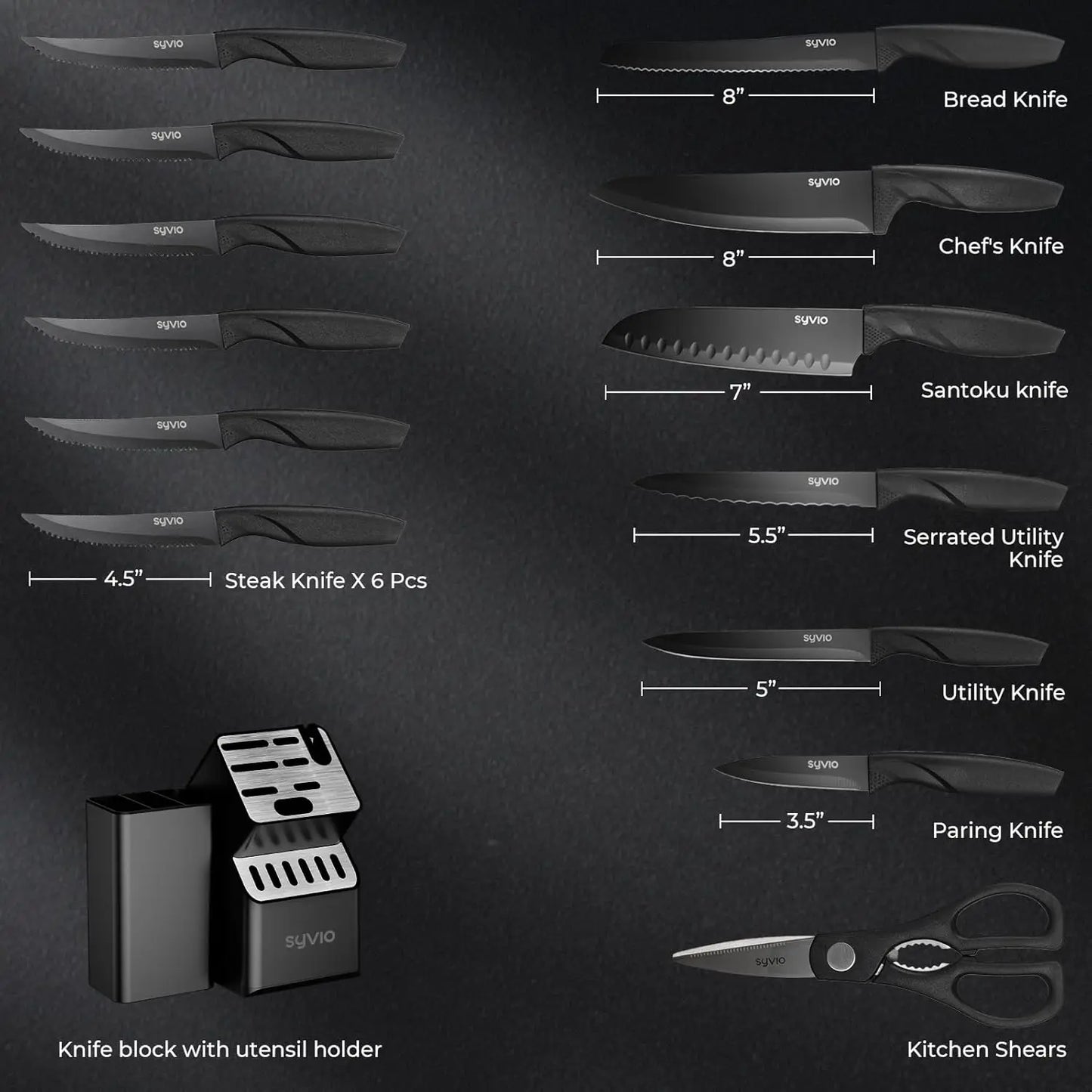 Knife Set and 6-Piece Utensil Set