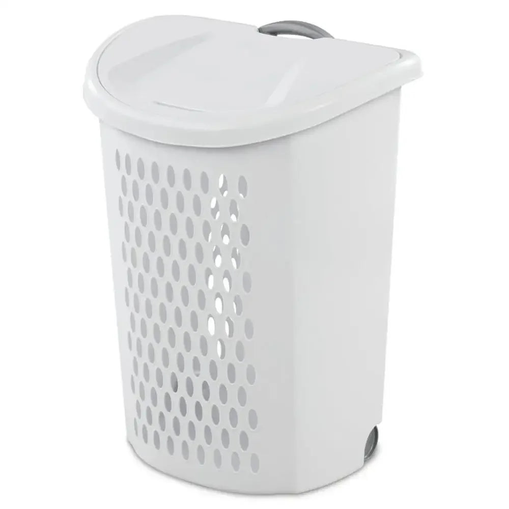 Large Wheeled Laundry Hamper With Retractable Handle