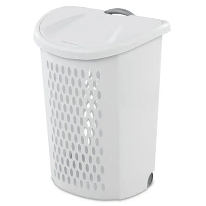 Large Wheeled Laundry Hamper With Retractable Handle