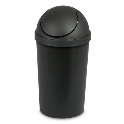 3-Gallon Black Round Swing Top Trash Can