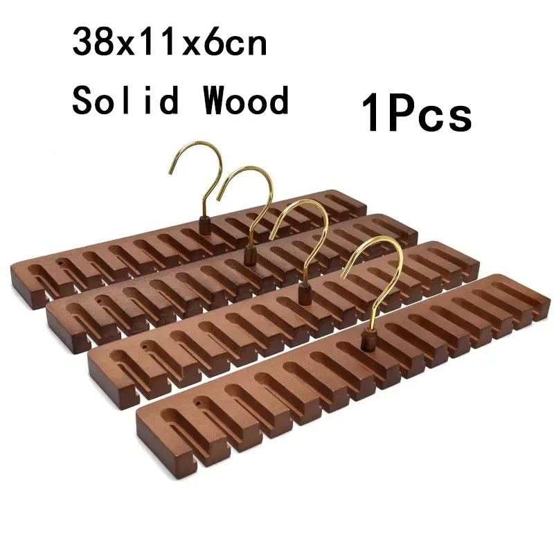Wooden Belt Rack Hangers Rotating 14 Slots