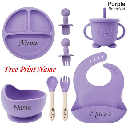 Personalized Name Baby Feeding Silicone Set