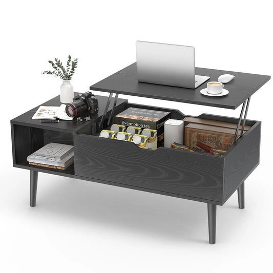 Lift Top Coffee Table, 39.37"x19.7" Adjustable Storage